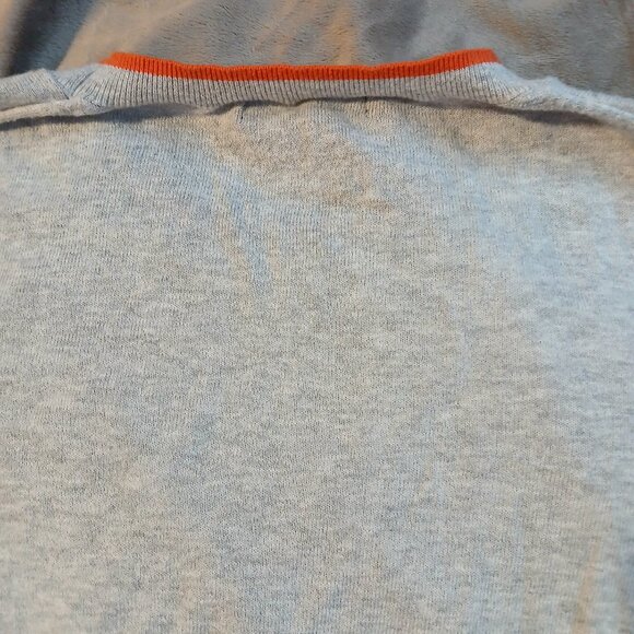 Banana Republic Factory Women's Crew Neck CIAO Sweater Gray / Orange Trim - Picture 7 of 8